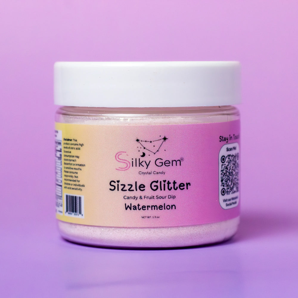Silky Gem Sizzle Glitter Sour Dip Watermelon crystal candy product image