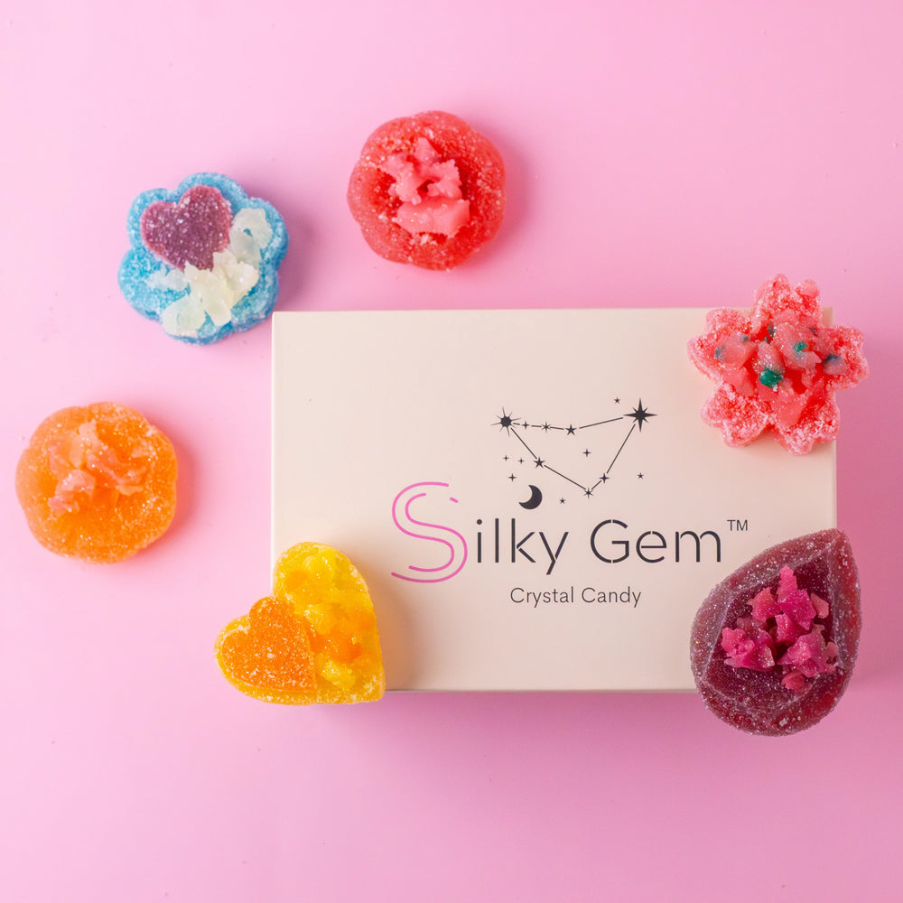 Crystalicious 2.0 Sour six-piece crystal candy collection with Silky Gem box