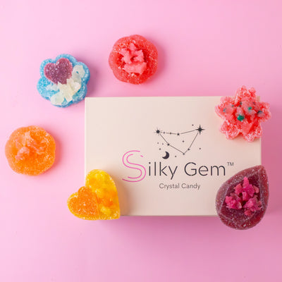 Crystalicious 2.0 Sour six-piece crystal candy collection with Silky Gem box
