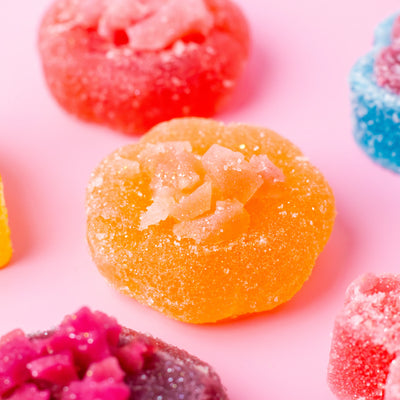 Orange Crystalicious 2.0 Sour crystal candy coated in sour sugar