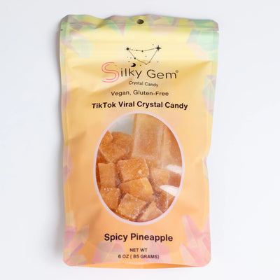 Silky Gem Spicy Pineapple Bites crystal candy pouch on white background