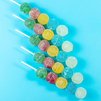 Silky Gem Sizzle Pops five-skewer sour crystal candy collection